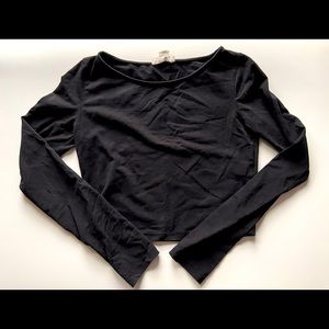 Forever 21 Black Long Sleeve Crop Top